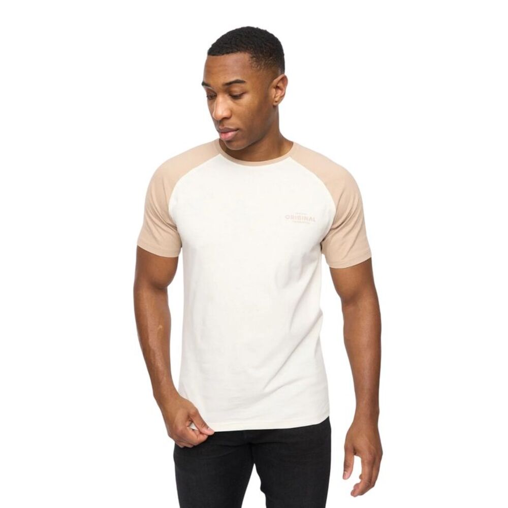 Crosshatch Mens Meza T-Shirt / Off White/Stone